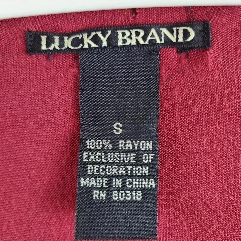 Lucky Brand cap sleeve decorative top - Picture 5 of 7